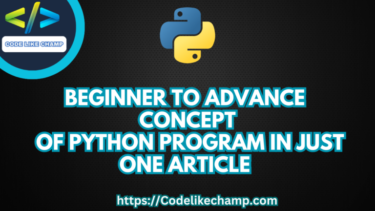 Python Programs - CodeLikeChamp